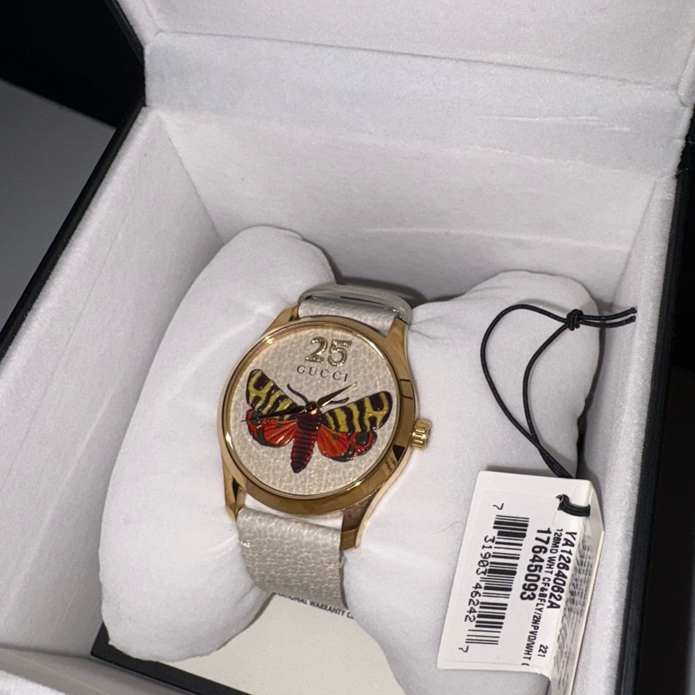 Gucci Women's Gold and Red Moth Watch